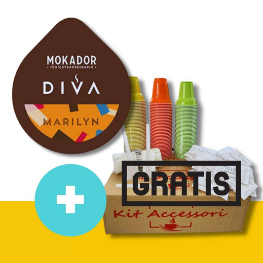 100 Capsule Diva Mokador Marilyn + Kit Accessori Omaggio - Ital Cialde