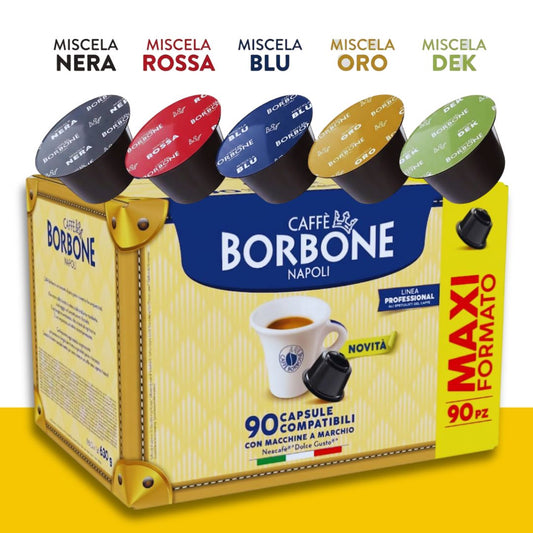 90 Capsule Caffè Borbone Compatibili con Macchine Dolce Gusto Caffè Borbone