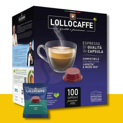 100 Capsule A Modo Mio Lollo Caffè Miscela Decaffeinata - Ital Cialde