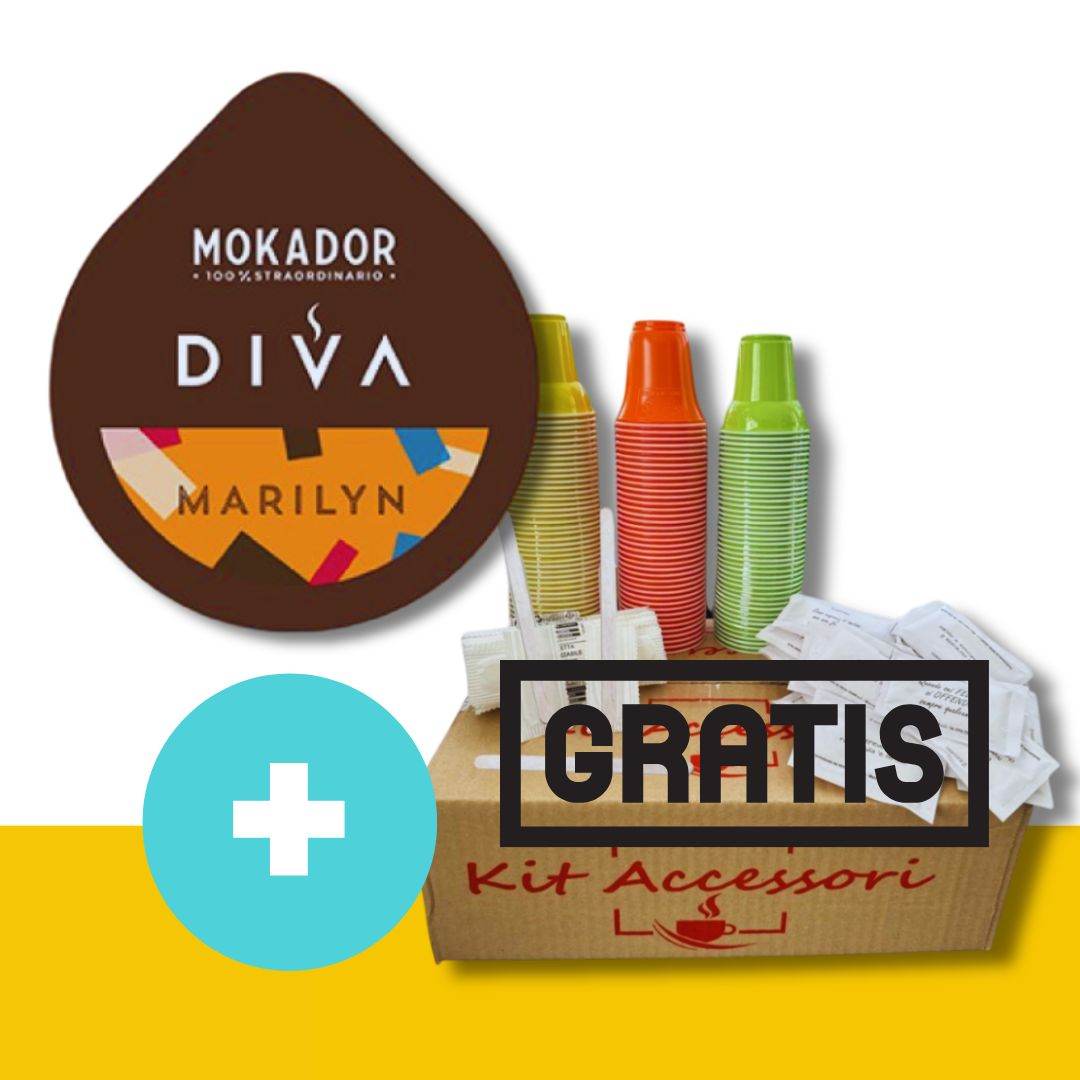 100 Capsule Diva Mokador Marilyn + Kit Accessori Omaggio - Ital Cialde