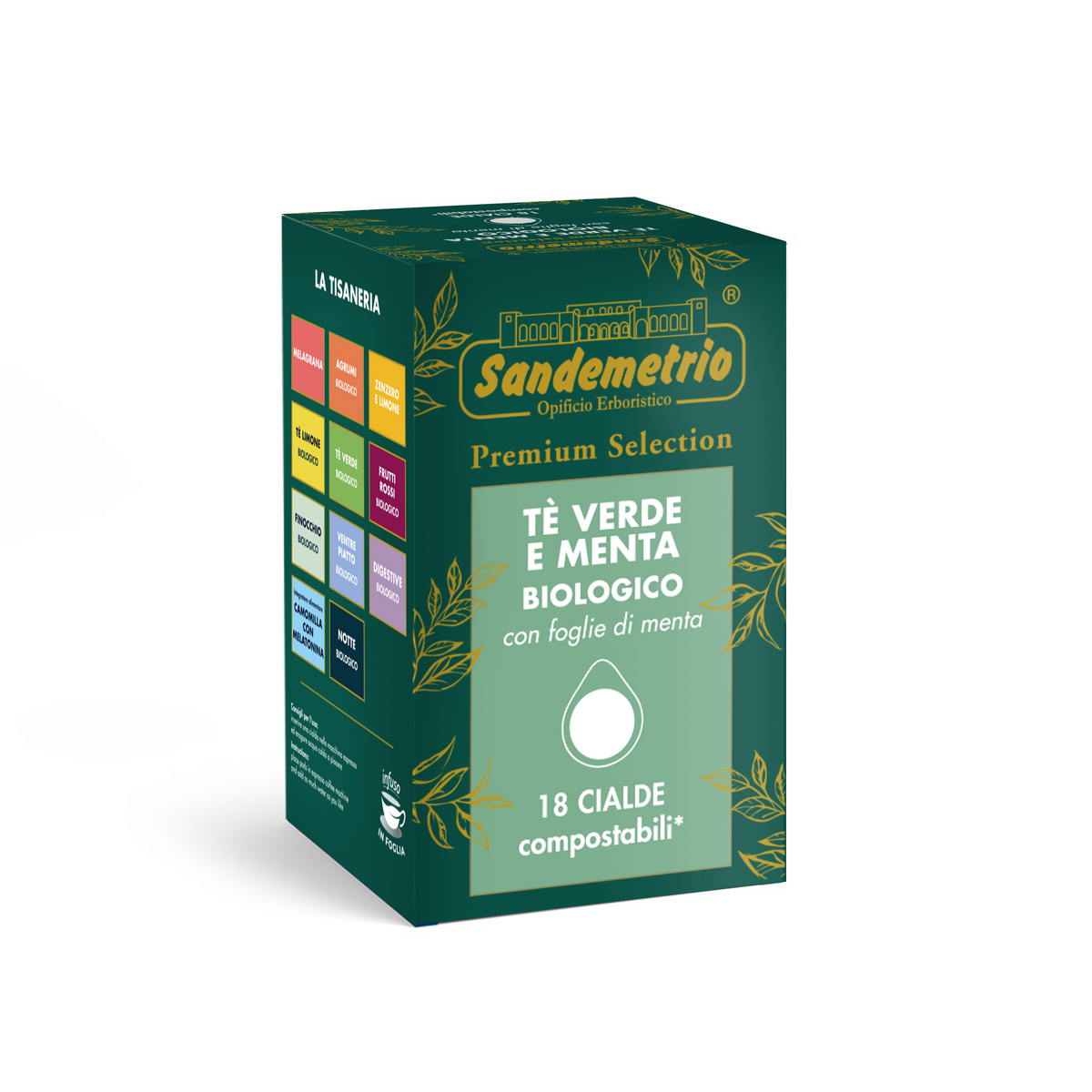 18 Cialde SanDemetrio Tè Verde e Menta Bio Sandemetrio