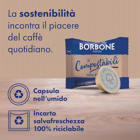 50 Capsule Compostabili A Modo Mio Caffè Borbone 100% Arabica Caffè Borbone