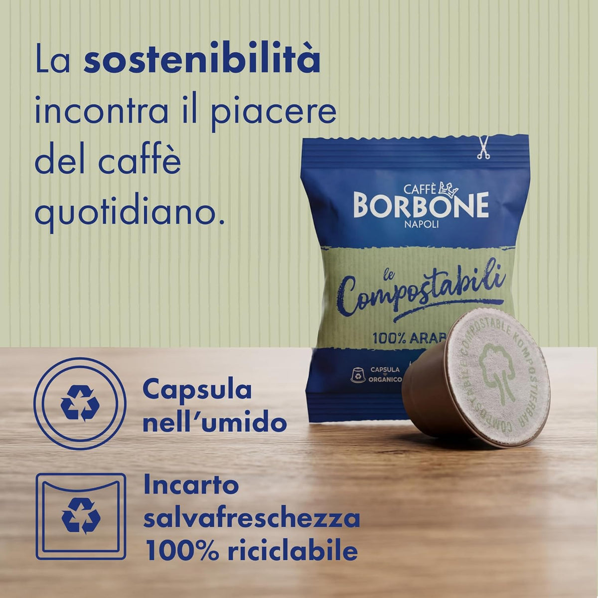 50 Capsule Compostabili Nespresso Caffè Borbone 100% Arabica Caffè Borbone