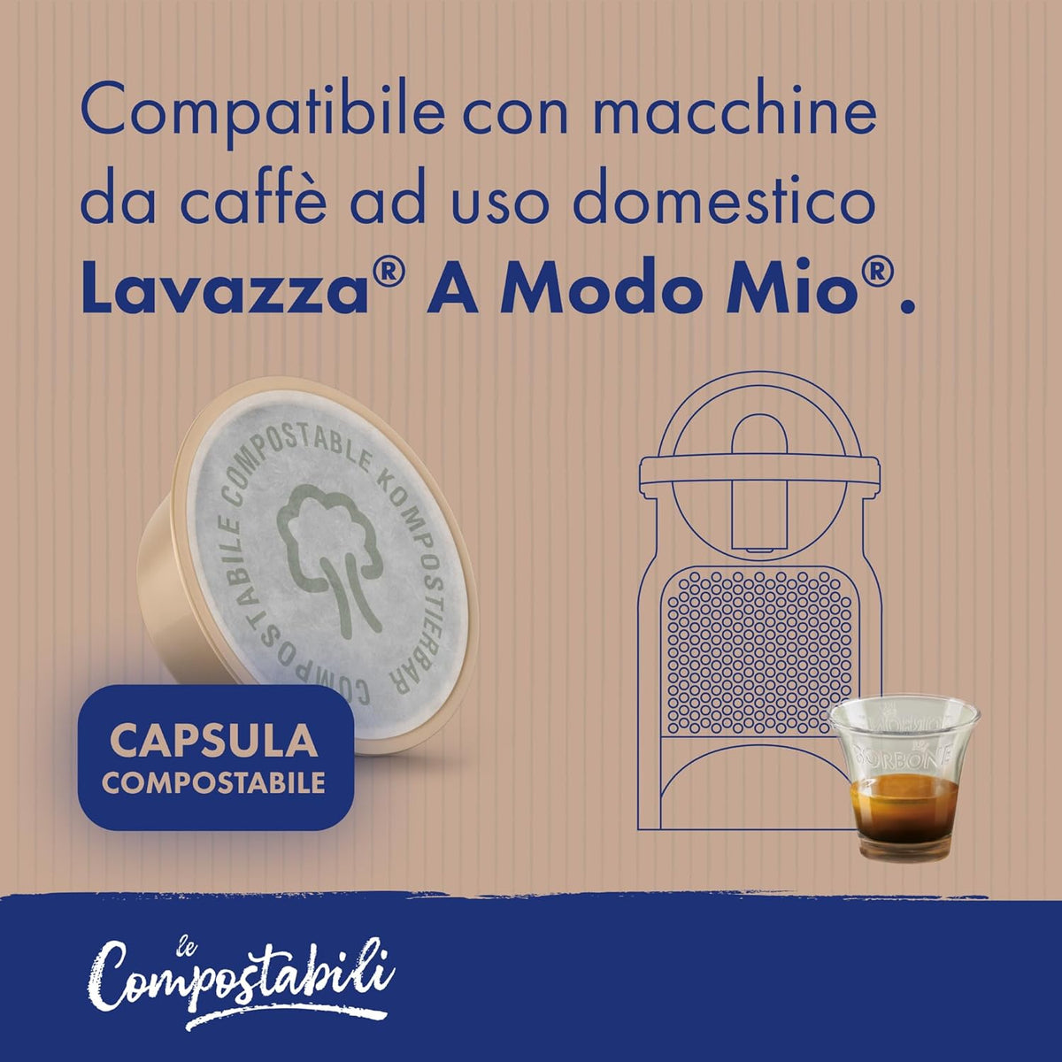 50 Capsule Compostabili A Modo Mio Caffè Borbone 100% Arabica Caffè Borbone