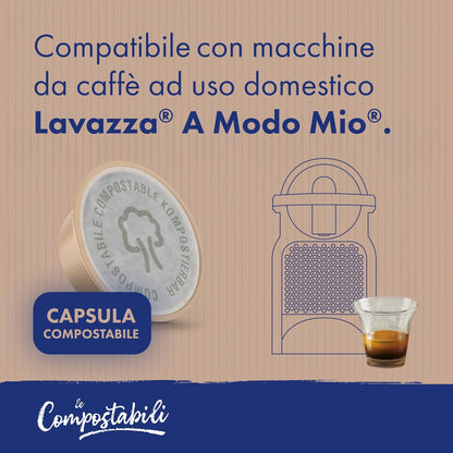 50 Capsule Compostabili A Modo Mio Caffè Borbone 100% Arabica Caffè Borbone