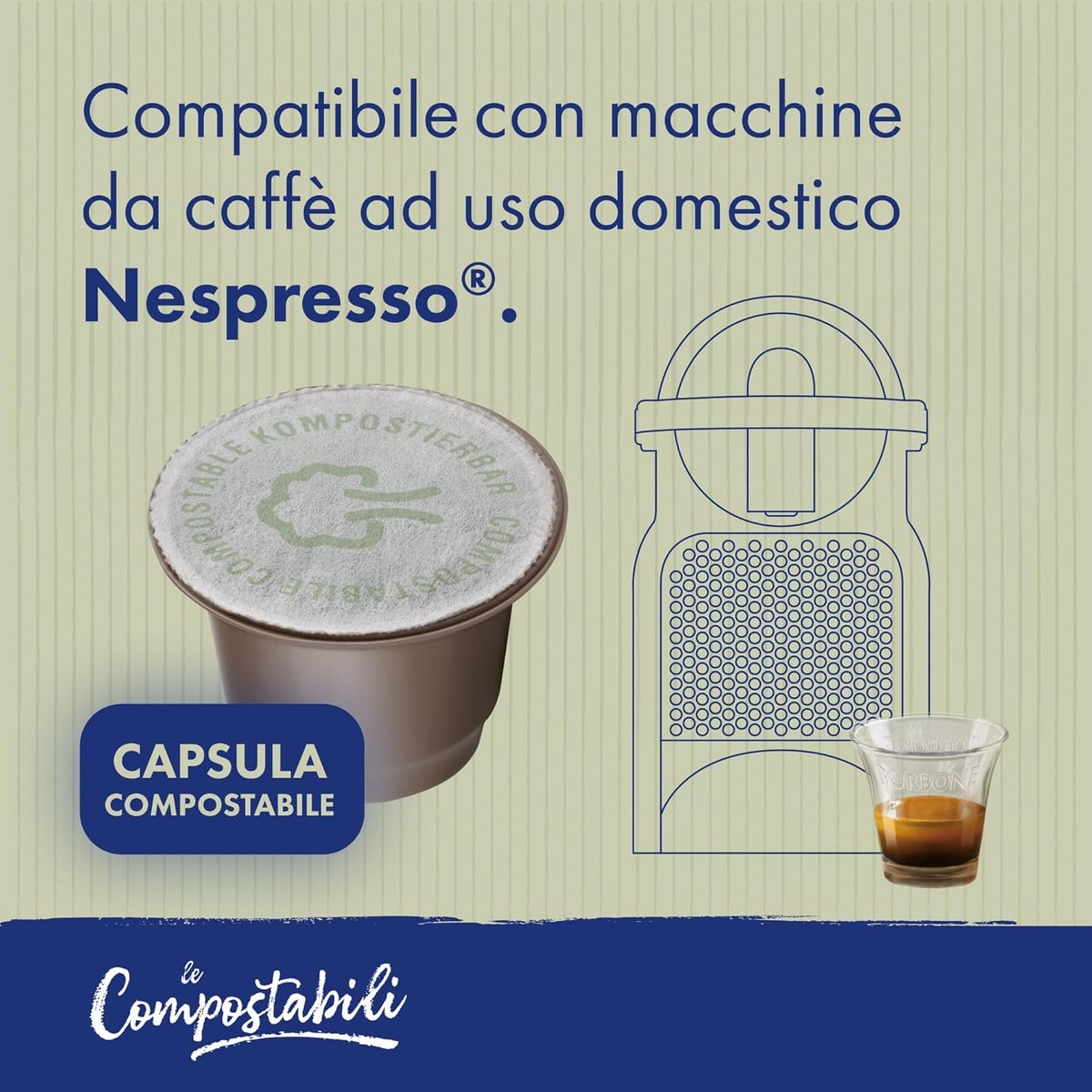 50 Capsule Compostabili Nespresso Caffè Borbone 100% Arabica Caffè Borbone