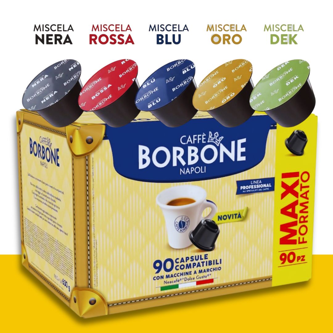 90 Capsule Caffè Borbone Compatibili con Macchine Dolce Gusto Caffè Borbone
