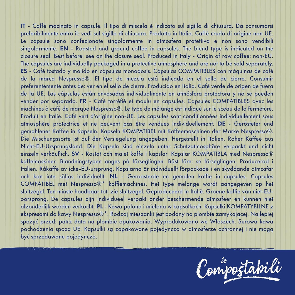 50 Capsule Compostabili Nespresso Caffè Borbone 100% Arabica Caffè Borbone
