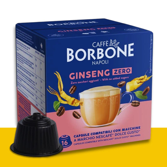 16 Capsule Dolce Gusto Borbone Ginseng Zero Zuccheri Caffè Borbone