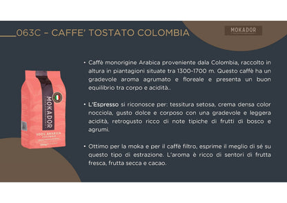 500g Caffè in Grani Mokador Colombia 100% Arabica - Ital Cialde