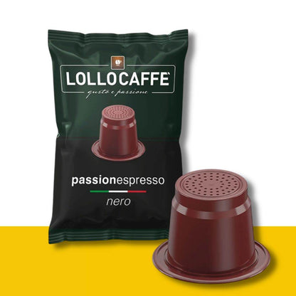 100 Capsule Nespresso Lollo Caffè Miscela Nera - Ital Cialde