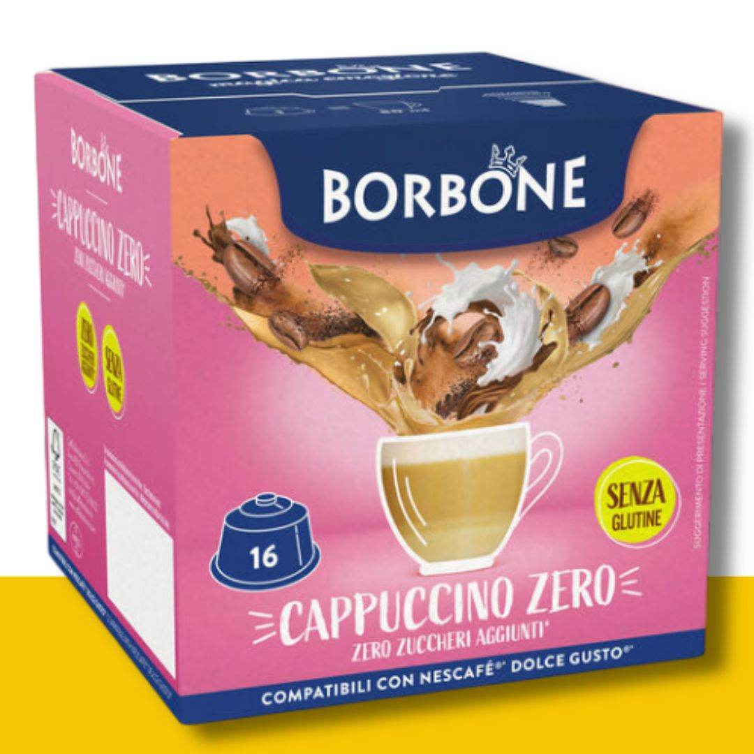 16 Capsule Dolce Gusto Borbone Cappuccino Zero Zuccheri - Ital Cialde