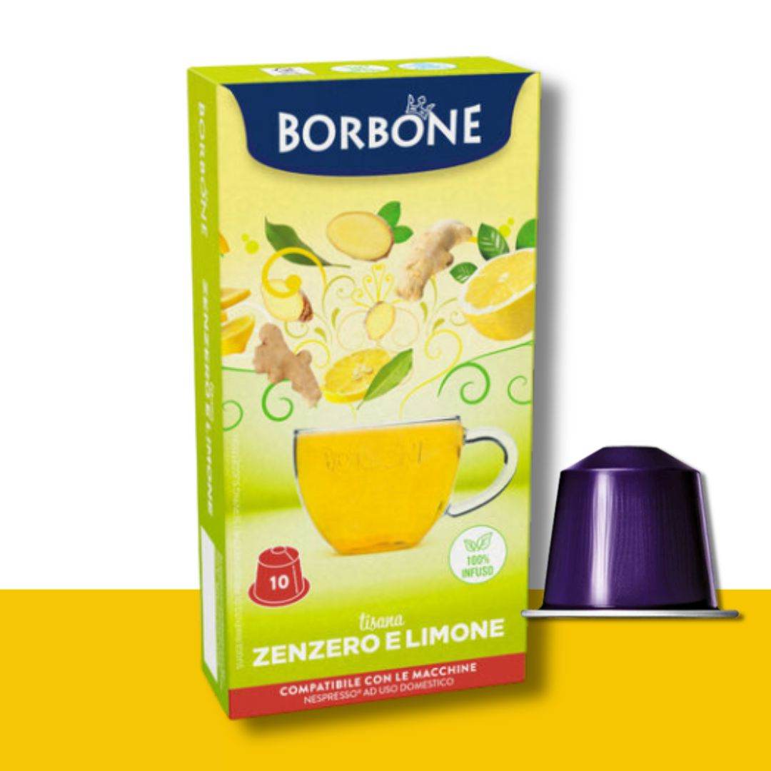 10 Capsule Nespresso Borbone Zenzero e Limone - Ital Cialde