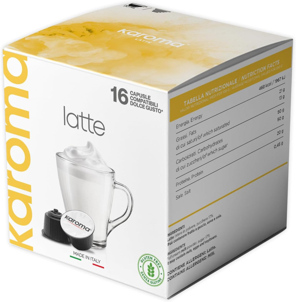 16 Capsule Dolce Gusto Karoma Latte Caffè Karoma