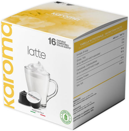 16 Capsule Dolce Gusto Karoma Latte Caffè Karoma