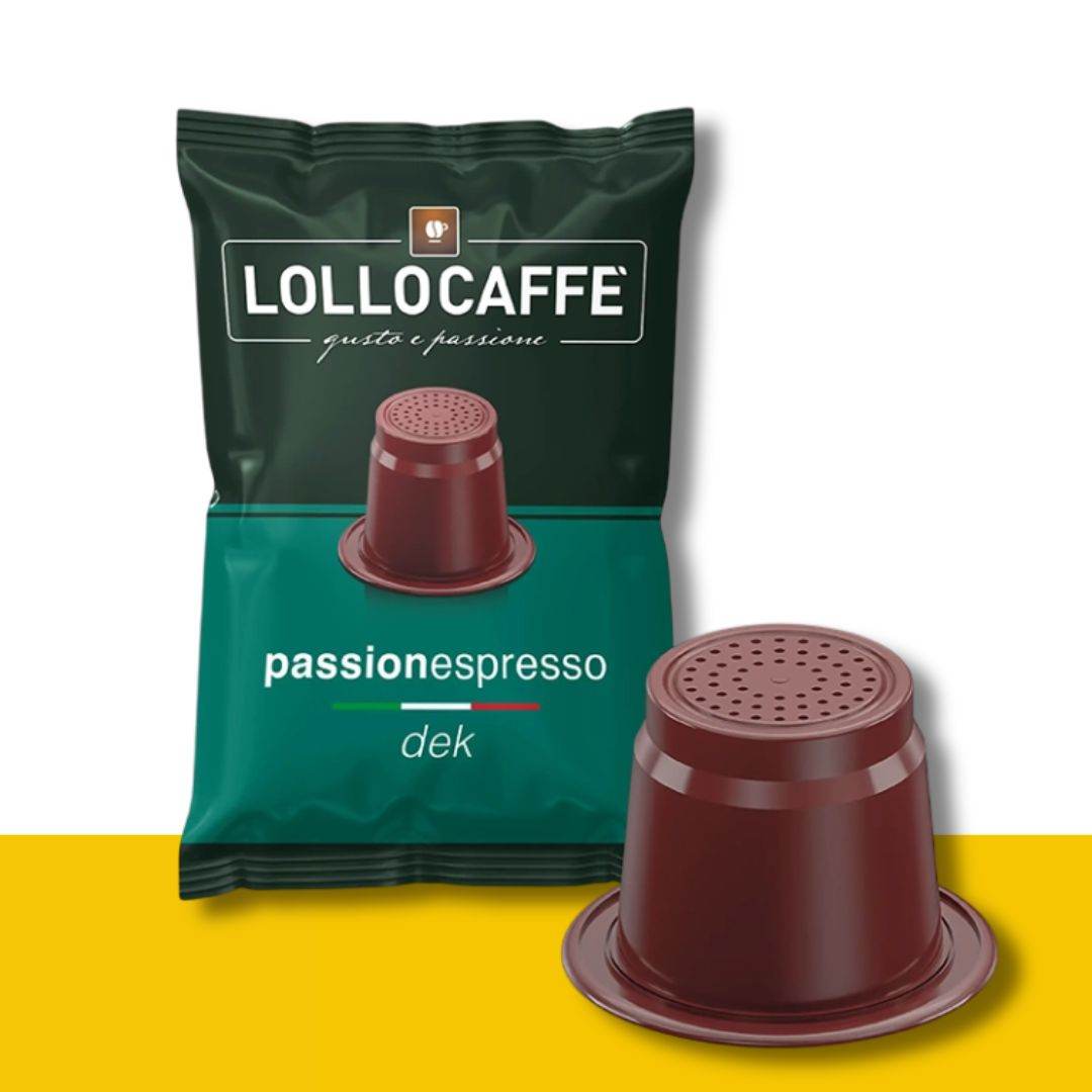 100 Capsule Nespresso Lollo Caffè Miscela Decaffeinato - Ital Cialde