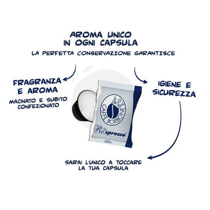 100 Capsule Nespresso Caffè Borbone Miscela Blu - Ital Cialde