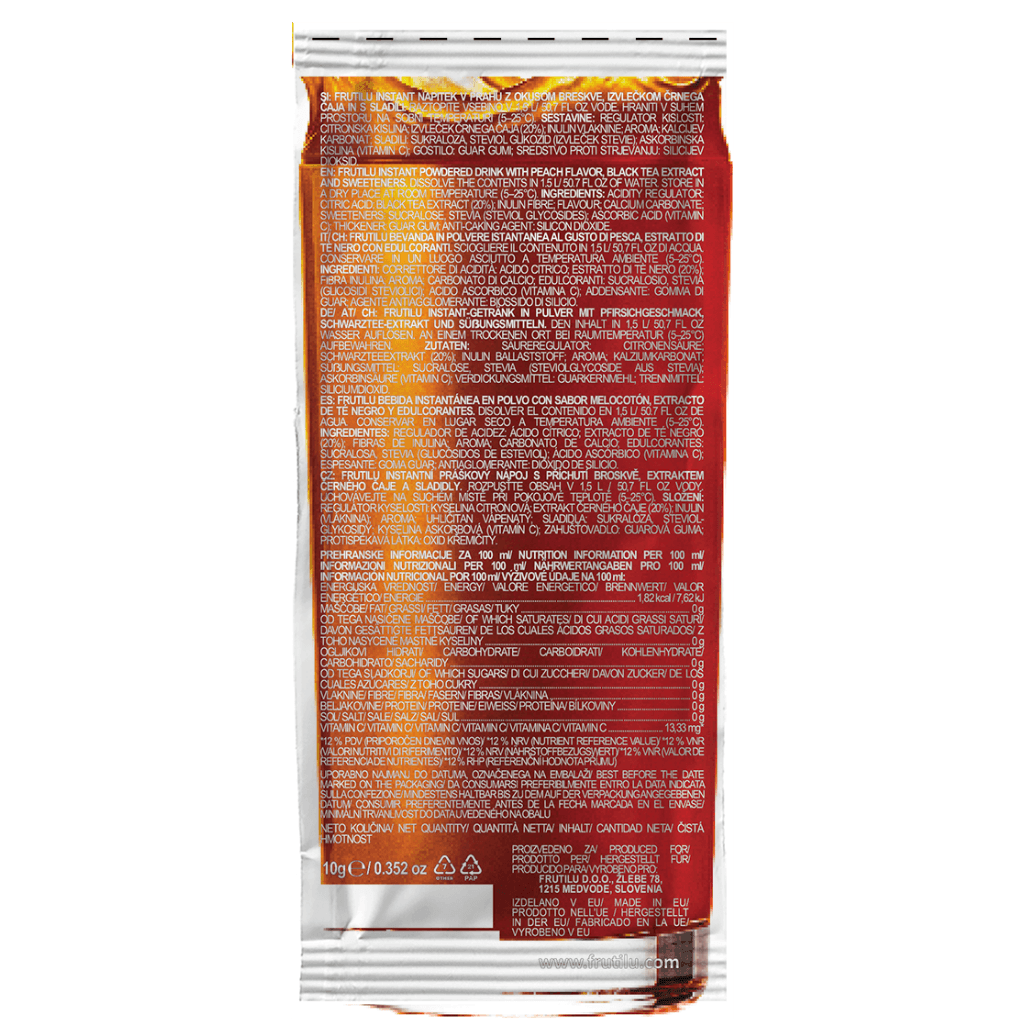 Frutilu Gusto Ice Tea Pesca - Bevanda Istantanea in polvere 10g Frutilu
