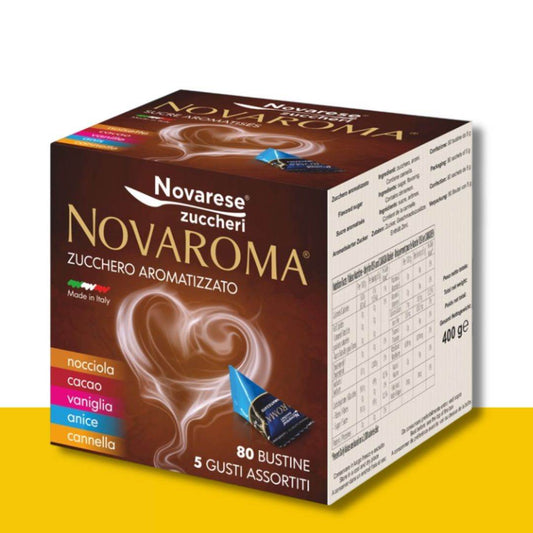 80 Bustine Zucchero Aromatizzato Novaroma 5 Gusti Assortiti - Ital Cialde
