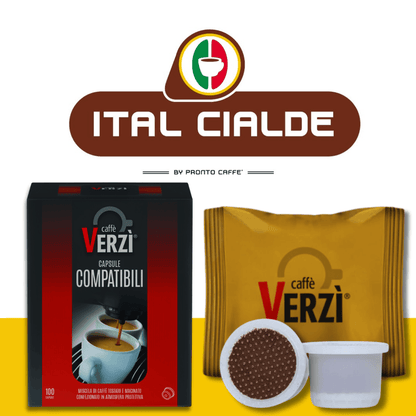 100 Capsule Gimoka/Domo/Kelly/Martello/Cuorespresso Caffè Verzì Aroma Ricco - Ital Cialde