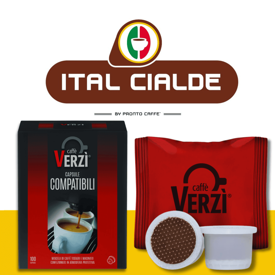 100 Capsule Gimoka/Domo/Kelly/Martello/Cuorespresso Caffè Verzì Aroma Intenso - Ital Cialde