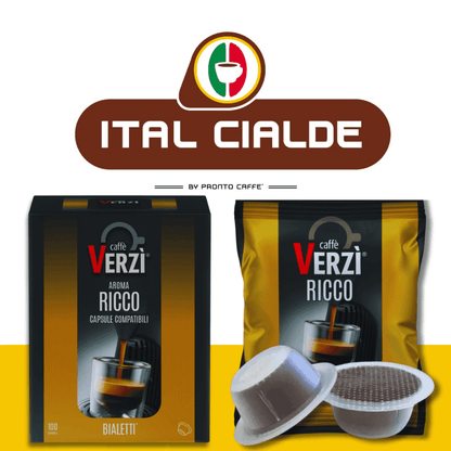 100 Capsule Bialetti Caffè Verzì Aroma Ricco - Ital Cialde